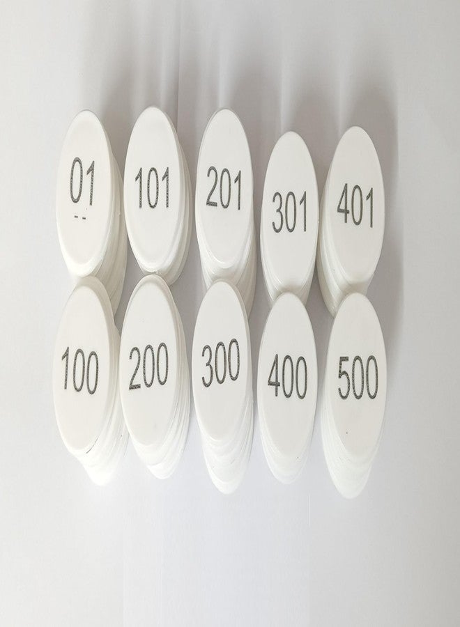 MOREL Embossed 1 to 500 Numerical Plastic Round Shape Token Coin(31MM) USE for Shop, Board Games, Stores, House, School ETC.(White Color), Lifetime GARANTY of Printing - Image 3